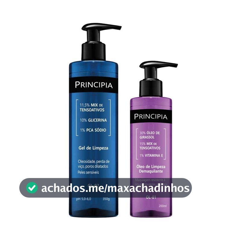 Principia Kit Limpeza Profunda Todos os tipos de pele Gel de limpeza GL-02 + Oleo de Limpeza OL-01