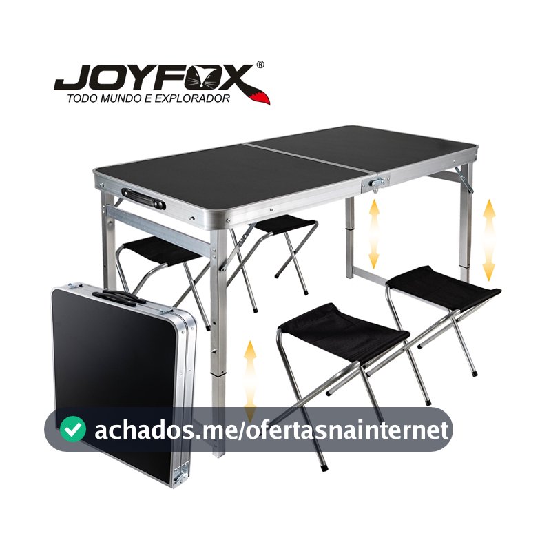 Mesa Dobrável Portátil 120x60cm Versão Atualizada Mesa de Camping com Maleta de Alumínio para Praia e Acampamento
