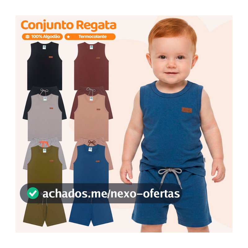 Kit 6 ou 4 peças Regata Infantil de Menino Minimalista Basico Verão Masculino Bebe Casual ou 6 Peças Roupa de Calor