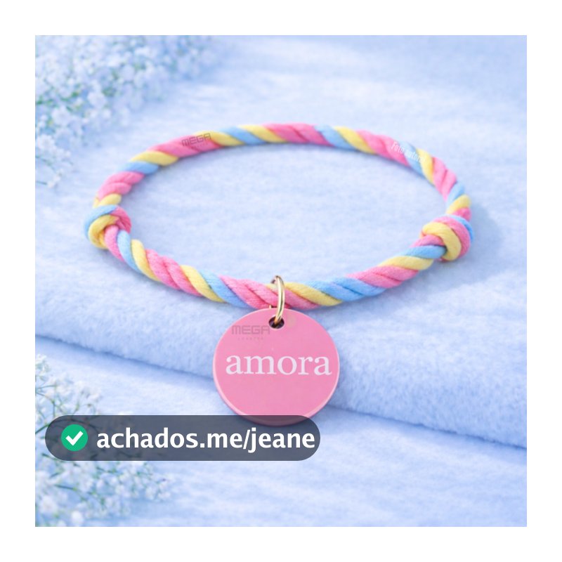 Coleira Colorida com Nome do Pet Cachorro ou Gato para achar quando sumir J2