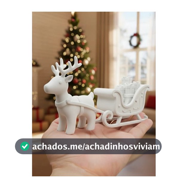 10 Enfeite Arvore Natal Grande Trenó Renas Papai Noel
