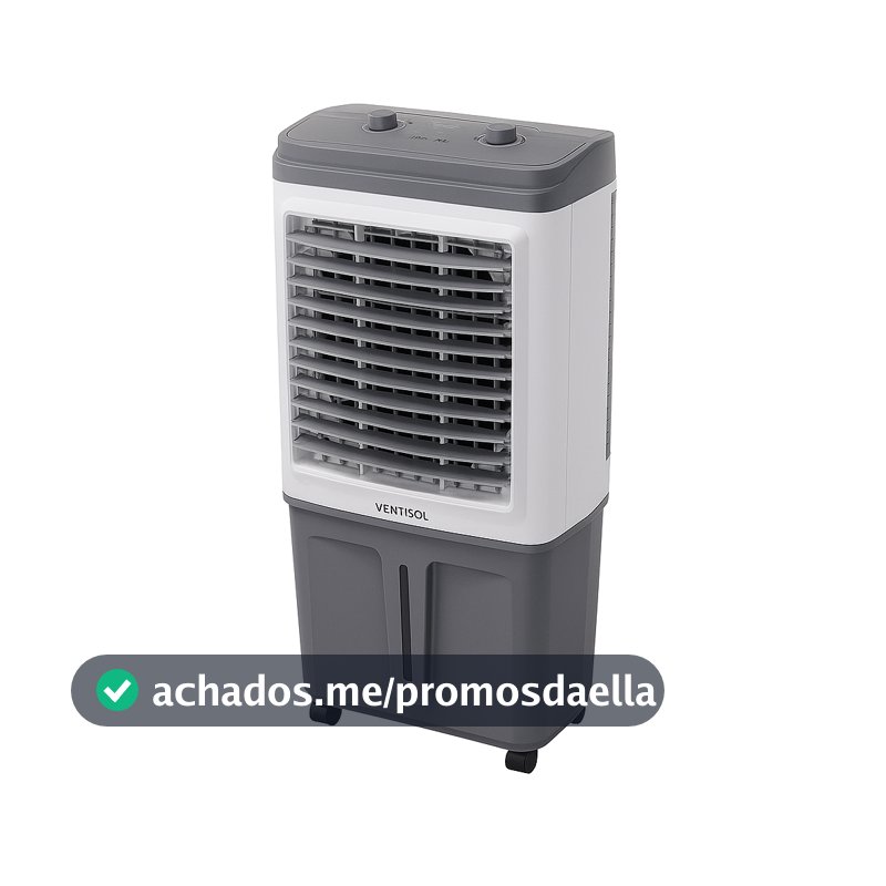 Climatizador de Ar Ventisol Portátil Potente Clin 60 Pro CLIN60PRO-02, 60 Litros, 150W, Branco/Cinza