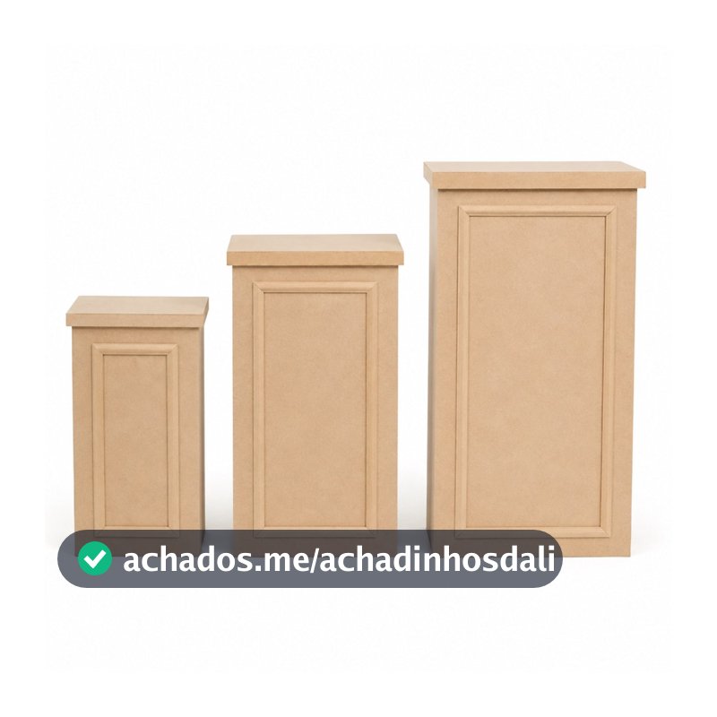 Trio de Cilindros MDF Reforçado para Bolo e Doces