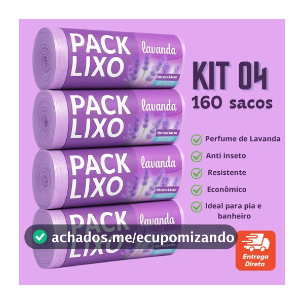 Saco de Lixo Cheiroso Lavanda 10L Saco de lixo Perfumado Neutraliza Odor Pia Banheiro Perfume Suave