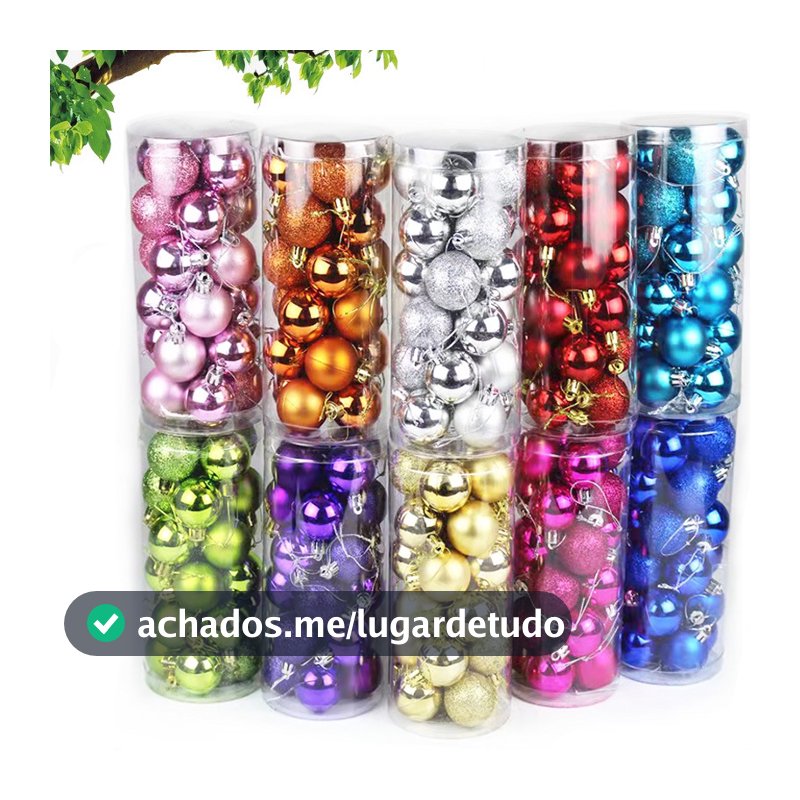 24PCS Baile Decorativo de Natal Pintura Delicada Contraste Tema E Glittering Christmas Tree Pends Decorativos Conjunto