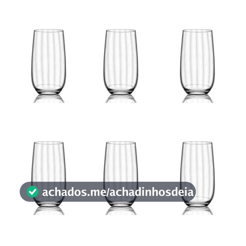 Conjunto de 6 Copos De Cristal P/ Long Drink 490Ml Proper Effect