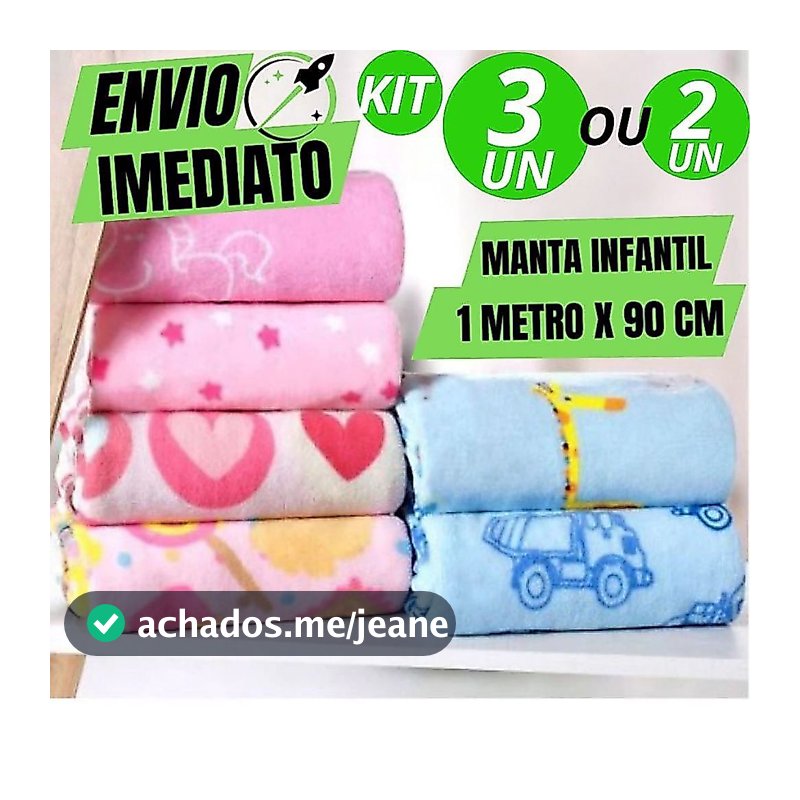 Kit Com 3 2 Manta De bebê Cobertor Do Bebe Mantinha Microfibra Estampada Para Kit Maternidade 1 MT x 90 Cm