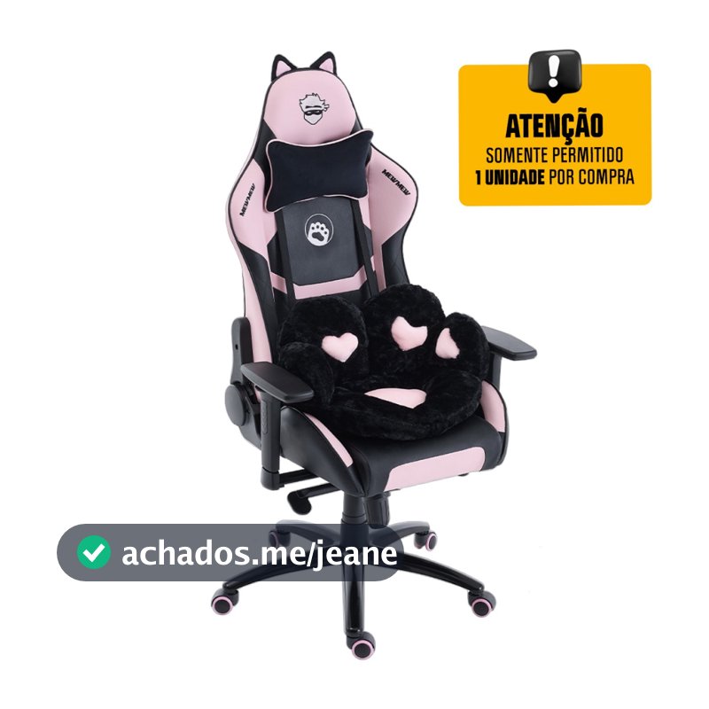 Cadeira Gamer Ninja MewMew Pro Edition, Reclinável, 3D, Black e Pink, GN-CH-MPR3DBPL