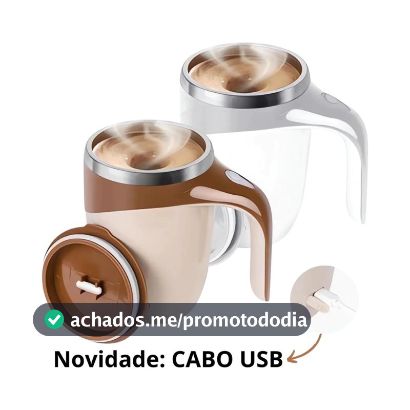 Misturador De Bebidas Caneca Mixer Termica Automatica Magnetica USB 380ml