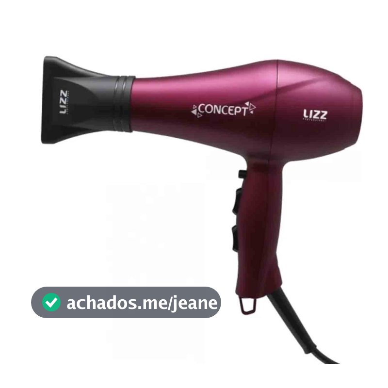 Secador de cabelo Lizz profissional concept vinho com ions 2300v