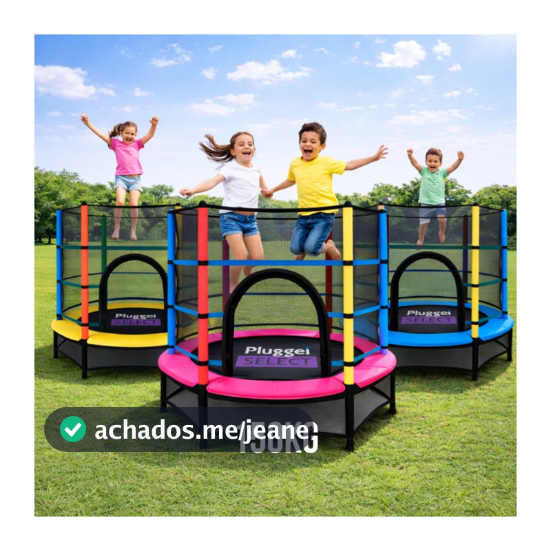 Pula Pula até 150kg Cama Elástica Trampolim Infantil 1.62m Com Rede e Proteção para Pet Usuários