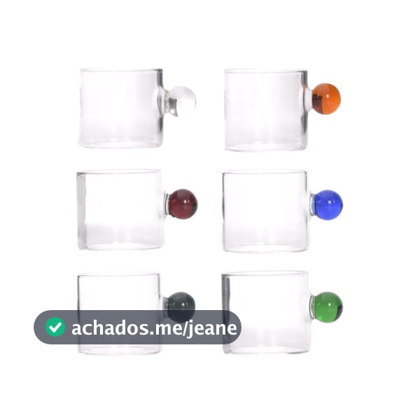 Conjunto 6 Xícaras de Alça Colorida 90ml
