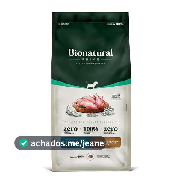 RAÇÃO BIONATURAL PRIME CÃES FILHOTES PORTE MÉDIO E GRANDE FRANGO 20KG
