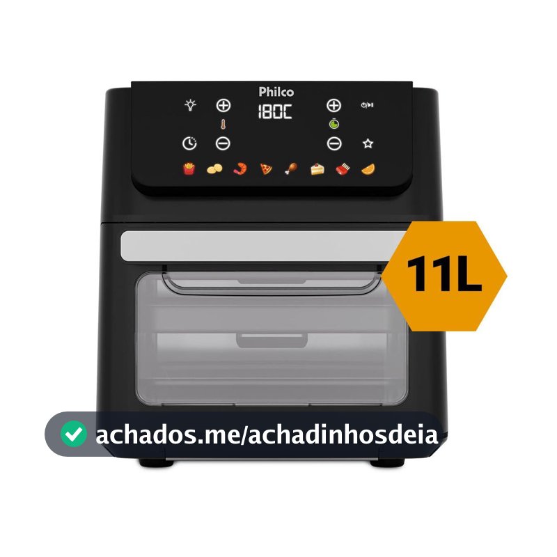 Air Fryer Oven Philco 11L 8 Funções Visor 1800W PAF11B