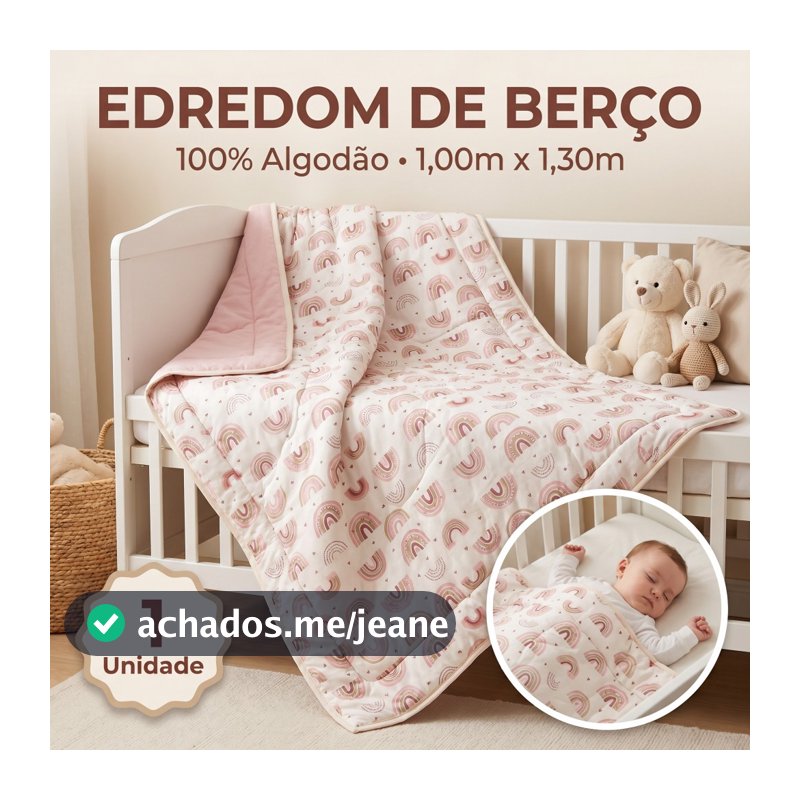 Edredom Bebê Estampado Dupla Face Para Berço Manta Cobertor Infantil Menino E Menina