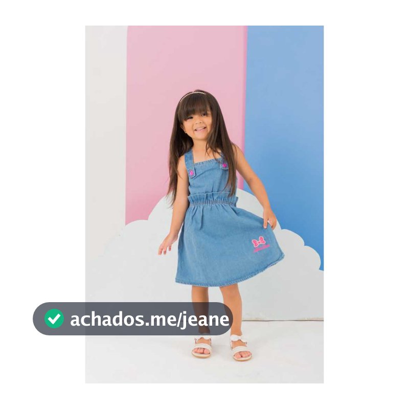 Vestido Jeans Infantil com Elástico na Cintura