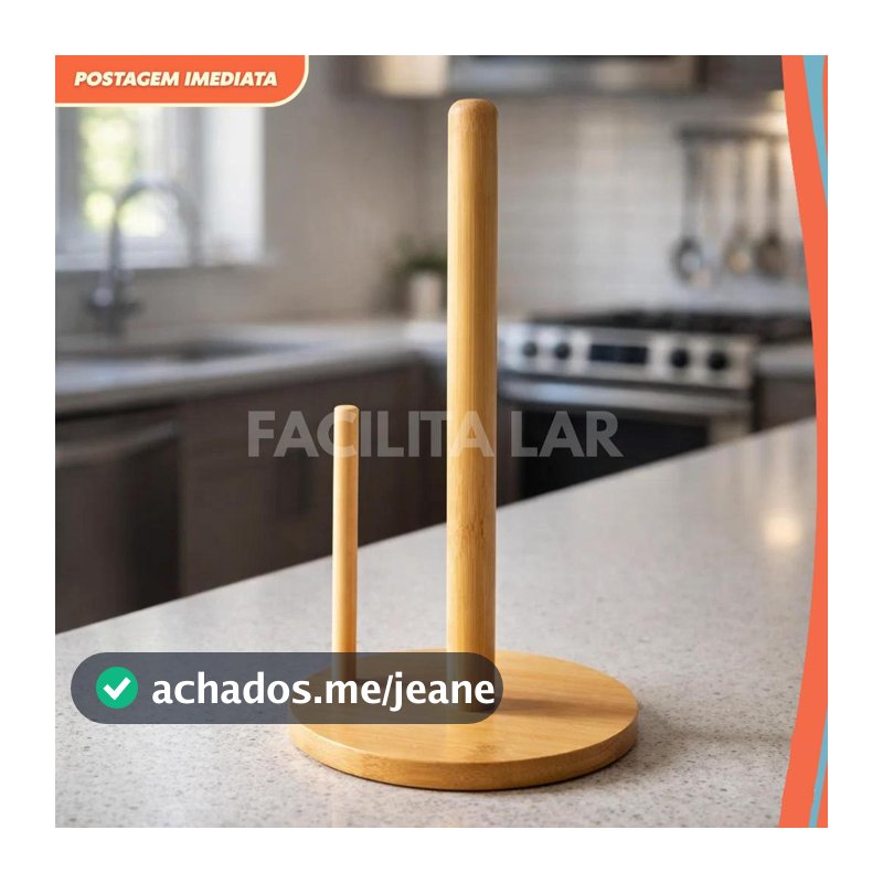 Porta Papel Toalha de Madeira Bambu Casita – Design Minimalista para Cozinha Elegante e Organizada