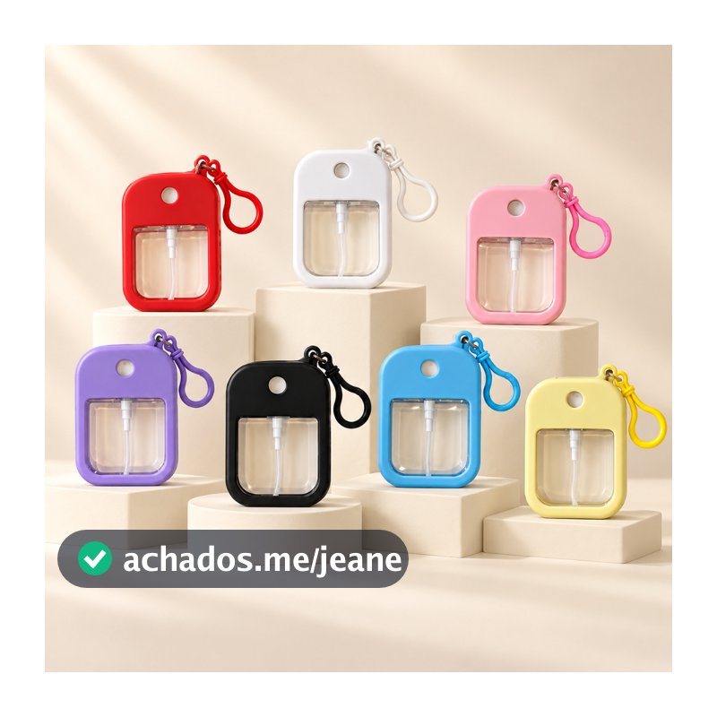 Frasco Spray Portátil Macaron Cartão com Capa de Silicone e Gancho - 38ml - Diversas Cores  - Rizzo