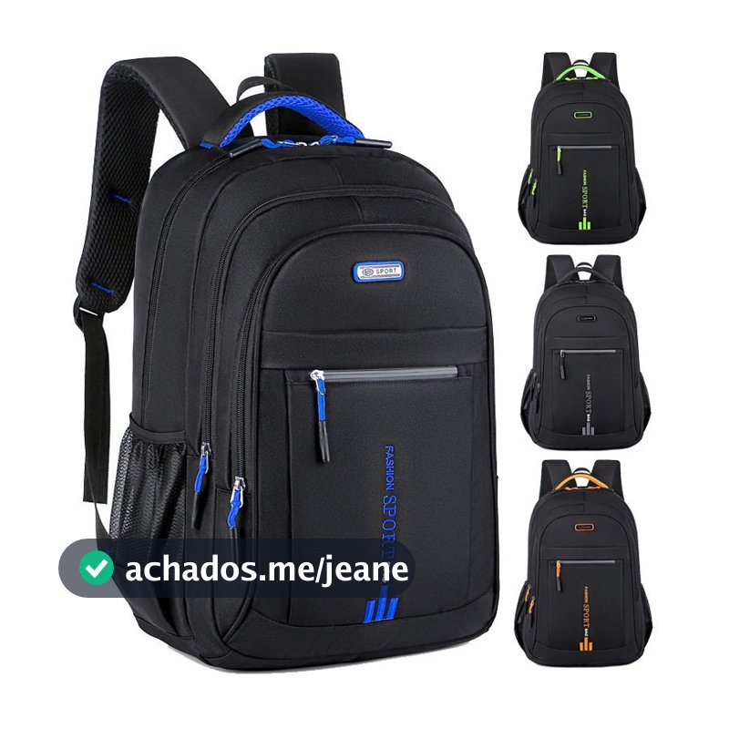 Mochila Masculina Esportiva Impermeável para Notebook, Mochila Escolar de Viagem e Trabalho