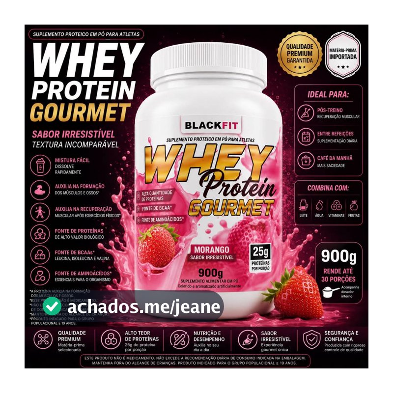 Whey Protein 900g Muito Barato Bom e Saboroso - Massa Muscular Academia Fitness Treino Tênis Camiseta ENVIO RAPIDO