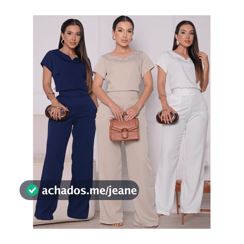Conjunto feminino Alfaiataria Calça mais Blusa Manga Premium