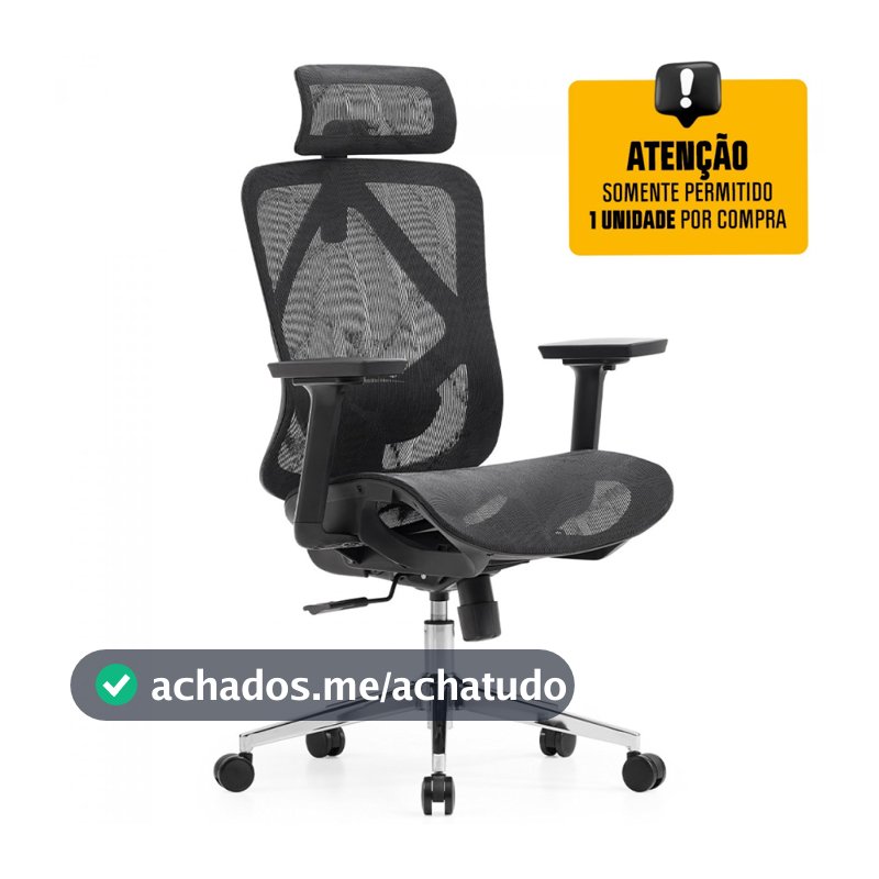 Cadeira de Escritório Diretor Dr.Office Giratória Ergo, Mesh Respirável, Regulagem de Altura