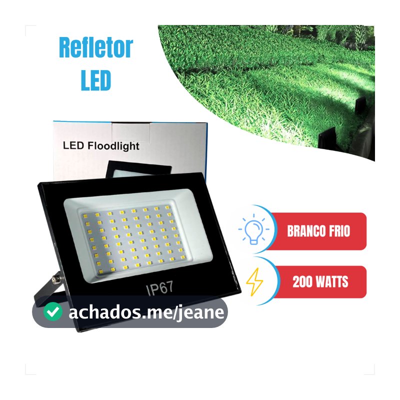 Mini Refletor 100W /200W Branco Frio 6500K lP65 Slim Holofote Prova D'agua