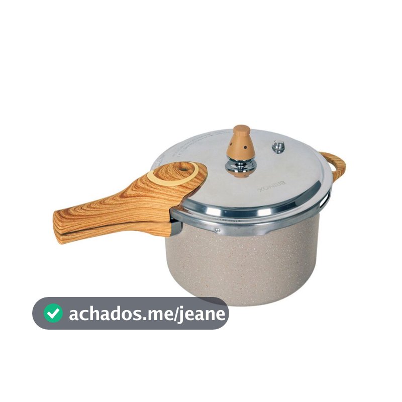 Panela de Pressão Brinox Ceramic Life Pressure Indução 4,2L Cor Areia - Antiaderente Cerâmico
