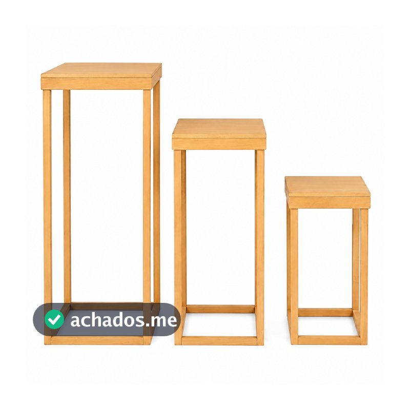 Trio de Mesa Quadrado MDF para Festa Infantil Casamento Batismo Chá Revelação Chá de bebê decoração de festas e eventos