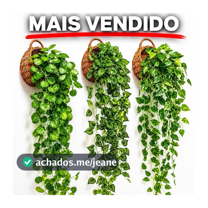 Kit 3 Arranjos:  são 6 Pendentes + 3 Vasos Sintéticos Trançados Decoração
