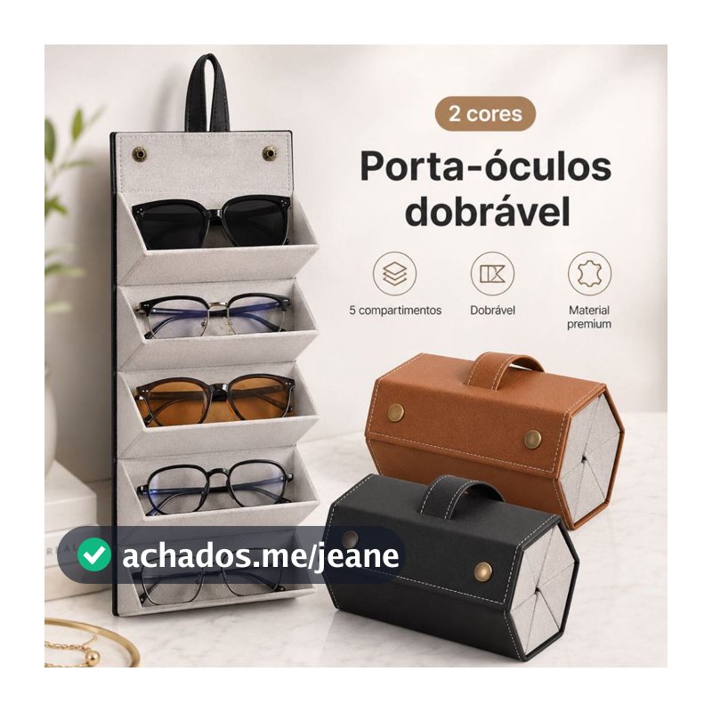 Porta Óculos Estojo Portátil Organizador Viagem Necessaire Dobrável Divisórias