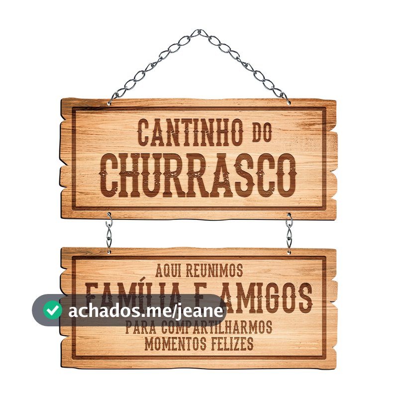 Placa Decorativa em MDF Adesivada - Cantinho do Churrasco - Aqui Reunimos Família e Amigos
