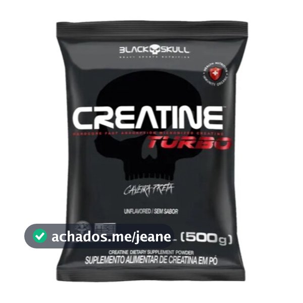 Creatina Turbo 500g Suplemento Alimentar Em Pó Black Skull