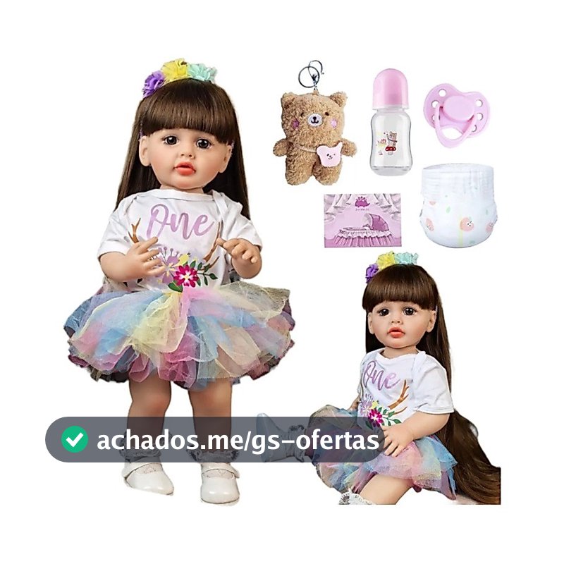 Bebê Boneca Mamãe Reborn 100% Silicone Enxoval Realista Menina Baby Colorido 55cm Bebe Original Pronta Entrega Completa