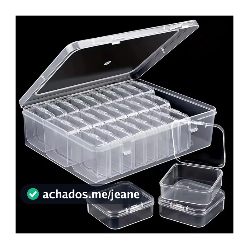Caixa Organizadora com 30 potinhos Organizador para acessórios miçangas e itens em geral