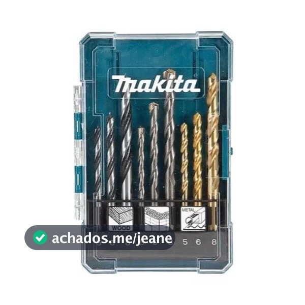 Jogo De Brocas 9 Pçs Makita Madeira Concreto Metal D-71962