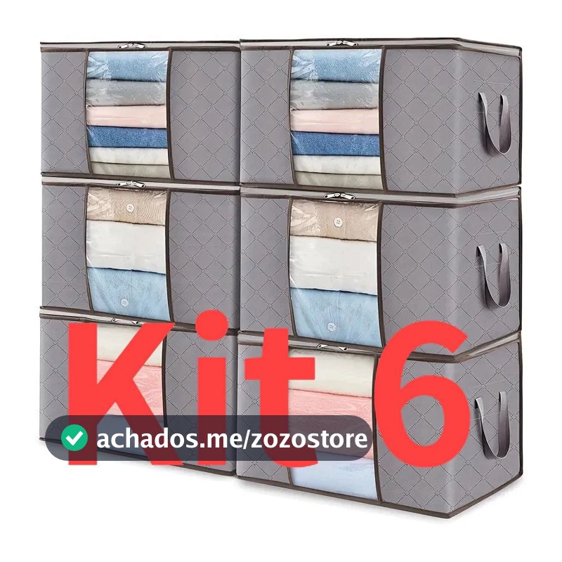 KIT 3/6 Sacos de Armazenamento | Organizador de Guarda-Roupa Roupas Viagem Anti Poeira Umidade Dobrável Multiuso