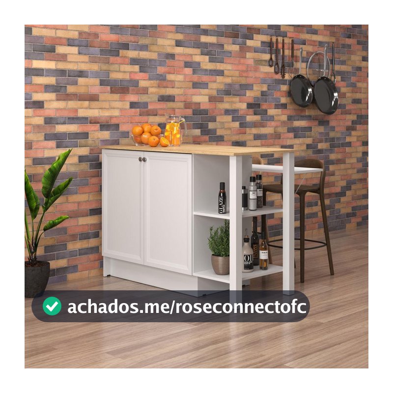 Bancada Gourmet Ilha Cozinha Ditália 2 Portas CD-1028