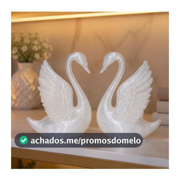 Cisne Decorativo Translúcido Luxo Efeito Cristal ou Negro Moderno Presente Especial