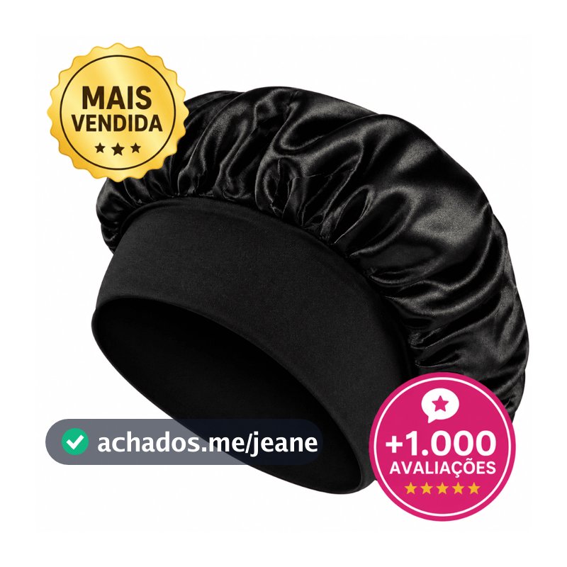 Touca de Cetim com Faixa Elástica | Protege e Retira o Frizz para Cabelos médios Em promoção!!