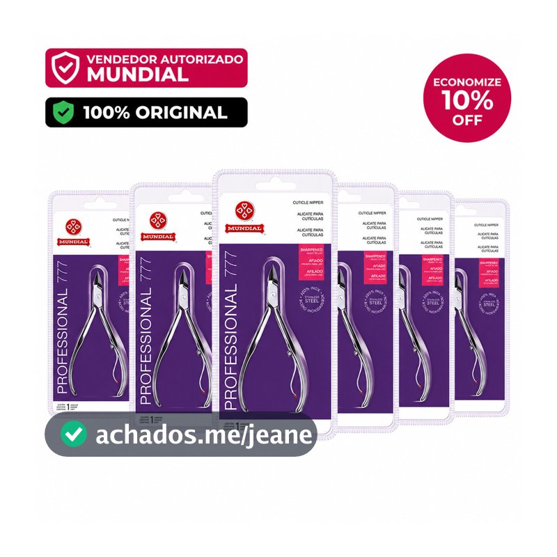Kit 6 Alicates Mundial 777 Professional Premium – Qualidade Profissional para Manicure