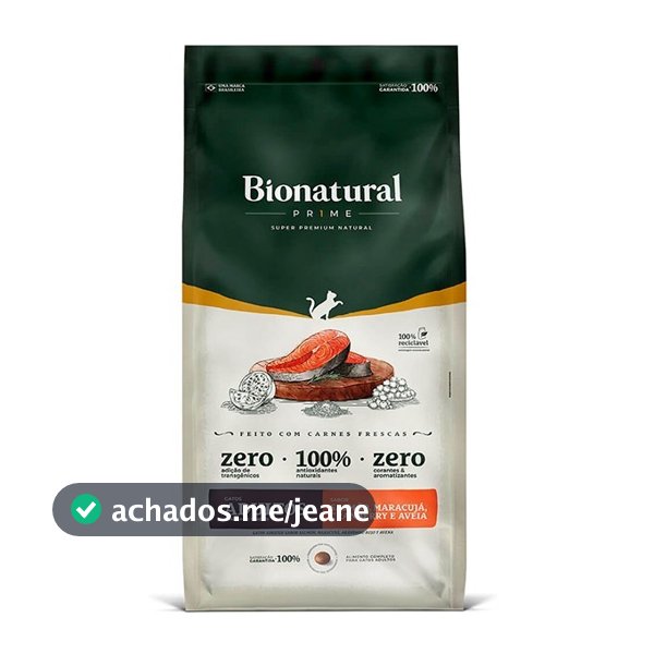 RAÇÃO BIONATURAL PRIME GATOS ADULTOS SALMÃO 7.5KG