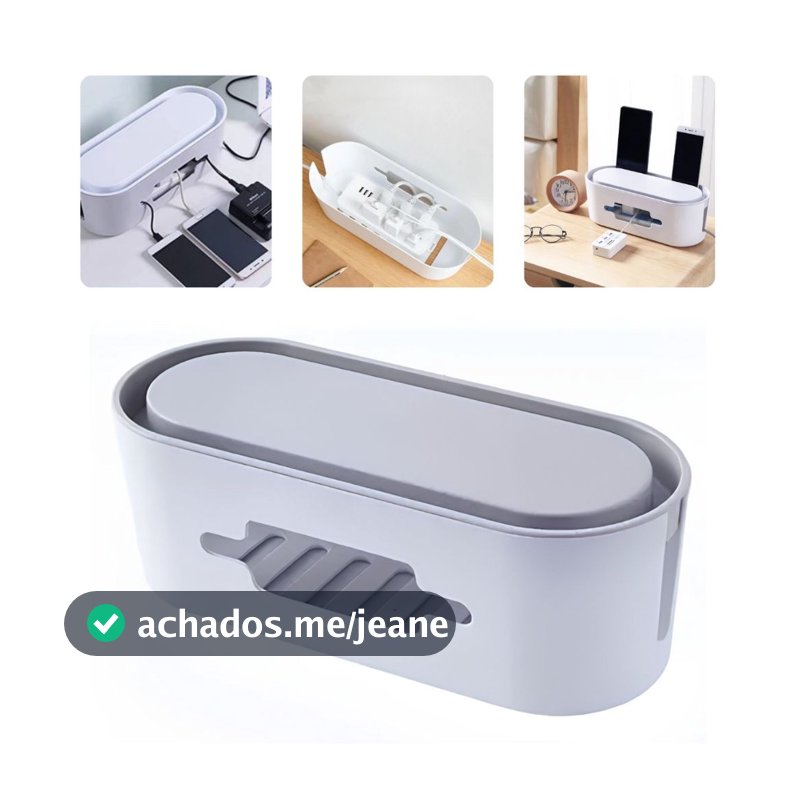 Caixa Para Organizar e Esconder Fios Cabos Tomadas Filtros de Linha Com Trava de Proteção Pets 32cm