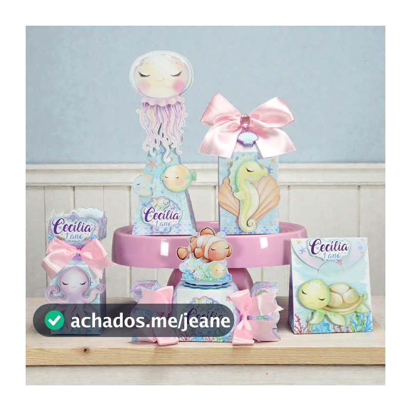 KIT FESTA FUNDO DO MAR CUTE - PERSONALIZADOS LEMBRANCINHAS