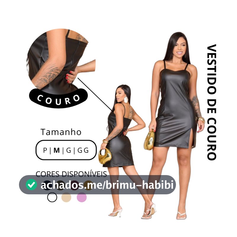 vestido feminino do couro com fenda lateral