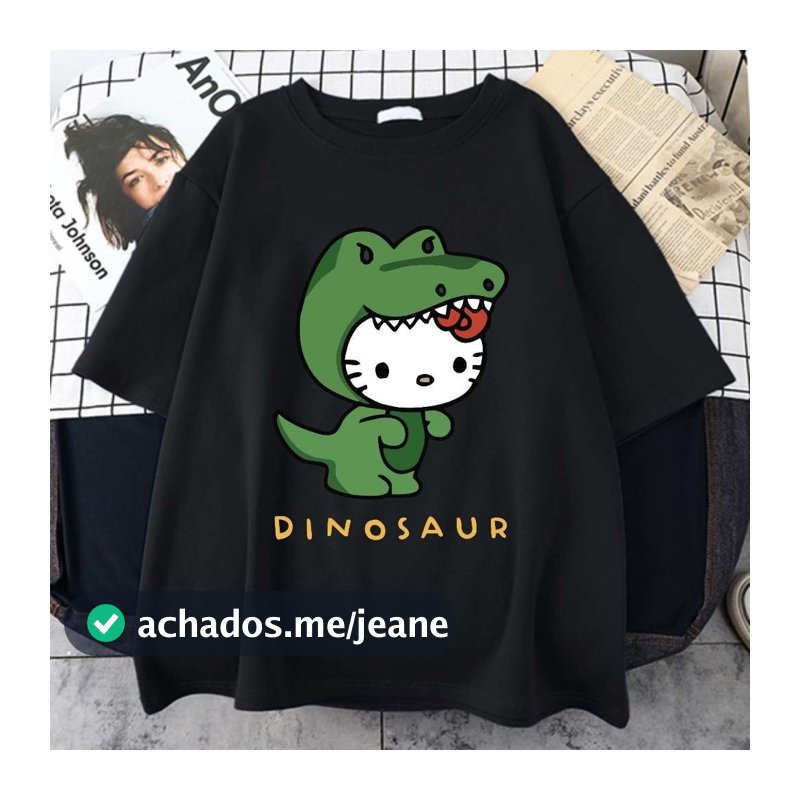 Camiseta Algodão 100% Dinosaur Dino Unissex Camisa P AO G5