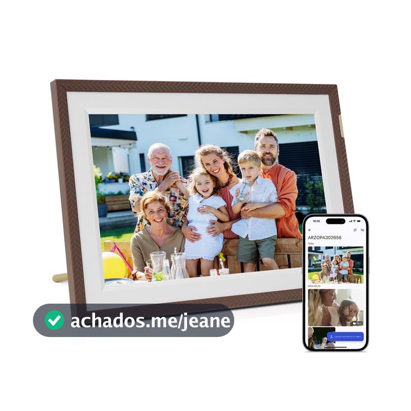 ARZOPA  D10 Porta-retrato Digital WiFi 10.1" com Tela IPS, , Armazenamento Ilimitado na Nuvem, Toque, Rotação Automática