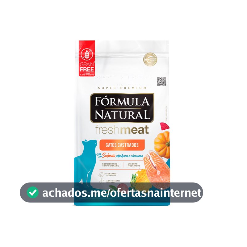 FORMULA NATURAL FRESH MEAT GATO CASTRADO SABOR SALMAO 10,1KG