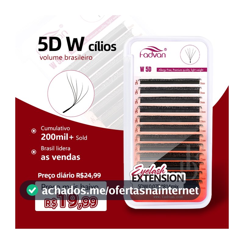 Fadvan 5D W Extensões De Cílios Em Forma De 0.07 C/D Faux Mink Natural Pestanas Profissionais Suaves