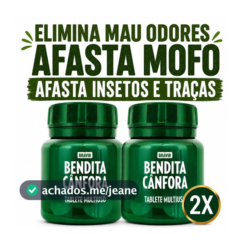 Kit Bendita Cânfora  Pastilha Tablete 60 unidades Odorizante Afasta mofo Insetos Armário Roupas
